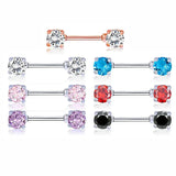 Colorful Zircon Nipple Rings Body Piercing Jewelry