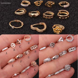 Leosoxs 2pcs Zircon Mini Ear Buckle Piercing Jewelry