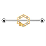 Honeycomb Stainless Steel Industrial Barbell Bee Piercing