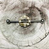 Honeycomb Stainless Steel Industrial Barbell Bee Piercing