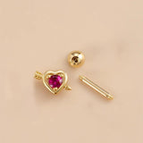 Love Butterfly Flowers Pink Zircon Ear Nails Thread Cartilage Piercing