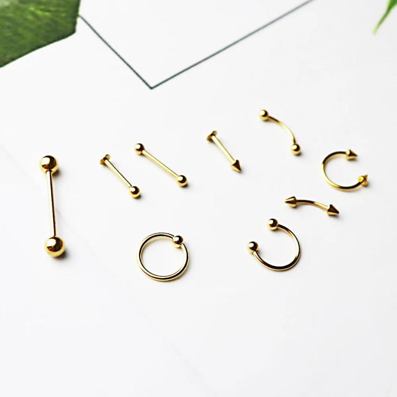 Punk Kpop Piercing Jewelry Set, Stainless Steel, 9 Pieces