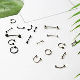 Punk Kpop Piercing Jewelry Set, Stainless Steel, 9 Pieces