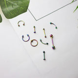 Punk Kpop Piercing Jewelry Set, Stainless Steel, 9 Pieces