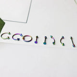 Punk Kpop Piercing Jewelry Set, Stainless Steel, 9 Pieces