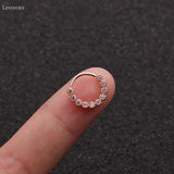 2pcs Zircon Round Ear Bone Ring Body Piercing Jewelry