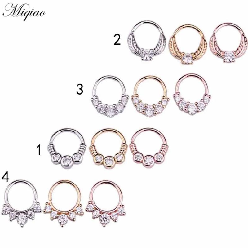 Miqiao 2pcs Ethnic Style Round Earrings Body Piercing Jewelry