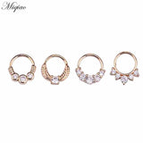 Miqiao 2pcs Ethnic Style Round Earrings Body Piercing Jewelry