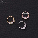 Miqiao 2pcs Ethnic Style Round Earrings Body Piercing Jewelry
