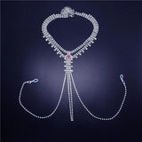 Tassel Rhinestone Bikini Body Harness Nipple Jewelry