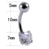 6Pcs Zircon Navel Piercing Steel Heart Belly Button Rings