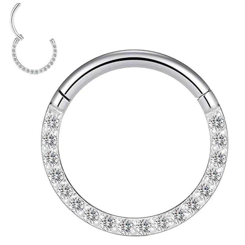 G23 Titanium High Zircon Stone Small Septum Piercing