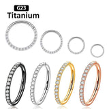 G23 Titanium High Zircon Stone Small Septum Piercing