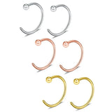 6PCS Stainless Steel Body Jewelry Piercing Earrings Nose Hoop 18G 6/8/10mm