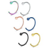 6PCS Stainless Steel Body Jewelry Piercing Earrings Nose Hoop 18G 6/8/10mm