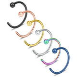 6PCS Stainless Steel Body Jewelry Piercing Earrings Nose Hoop 18G 6/8/10mm
