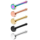 5 Surgical Steel Nose Studs 1.5-3mm Flat Piercing 22G 20G 18G