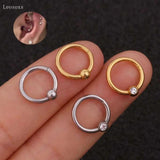 Leosoxs Zircon Ear Bone Ring Stainless Steel Piercing Jewelry