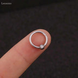 Leosoxs Zircon Ear Bone Ring Stainless Steel Piercing Jewelry