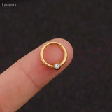 Leosoxs Zircon Ear Bone Ring Stainless Steel Piercing Jewelry