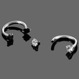8PCS CZ Zircon Eyebrow Nose Rings Stainless Steel Body Jewelry