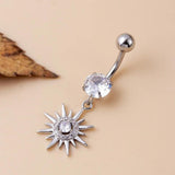 Micro Zircon Sun Moon Butterfly Snake Pendant Navel Nail