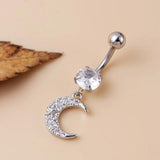 Micro Zircon Sun Moon Butterfly Snake Pendant Navel Nail