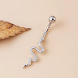 Micro Zircon Sun Moon Butterfly Snake Pendant Navel Nail