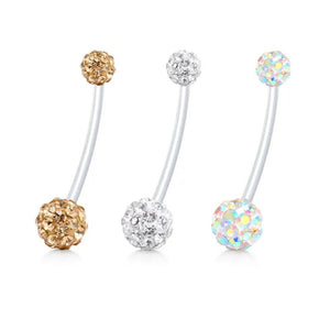 Pregnancy Maternity Belly Button Rings Navel Retainer Flexible Long Body Pierc