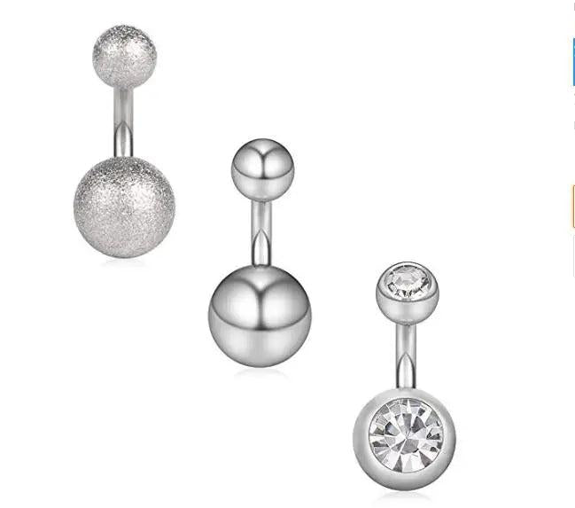 6mm 316L Surgical Steel Short Belly Earring Navel Button Rings 3-5PCS