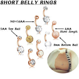 6mm 316L Surgical Steel Short Belly Earring Navel Button Rings 3-5PCS