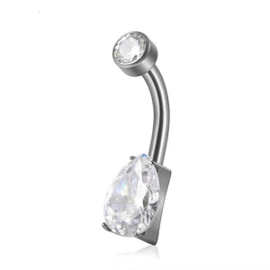 G23 Titanium Belly Button Ring Water Droplet Zircon Navel Piercing