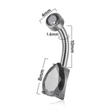 G23 Titanium Belly Button Ring Water Droplet Zircon Navel Piercing