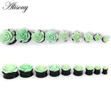 3D Rose Flower Acrylic Ear Plug Tunnel Gauges Body Piercing for Women