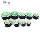 3D Rose Flower Acrylic Ear Plug Tunnel Gauges Body Piercing for Women