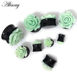 3D Rose Flower Acrylic Ear Plug Tunnel Gauges Body Piercing for Women