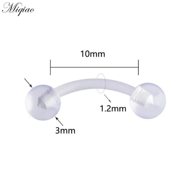 Acrylic Invisible Soft Rod Nose Studs Lip Nails Body Piercing Jewelry