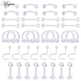 Acrylic Invisible Soft Rod Nose Studs Lip Nails Body Piercing Jewelry