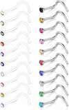 Clear CZ Acrylic Nose Stud Retainer 22Pcs