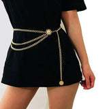 Metal Chain Retro Belt High Waist Hip Coin Charms Waistband Body Chain