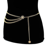 Metal Chain Retro Belt High Waist Hip Coin Charms Waistband Body Chain