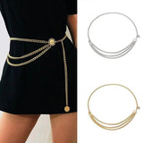 Metal Chain Retro Belt High Waist Hip Coin Charms Waistband Body Chain