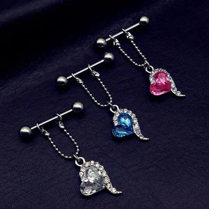 Heart Shape Nipple Rings Stainless Steel Body Piercing Jewelry
