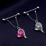 Heart Shape Nipple Rings Stainless Steel Body Piercing Jewelry