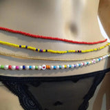 Boho Sexy Rice Bead Waist Chain Beach Woven Pearl Body Chain