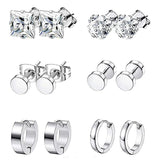 6 Pairs Men Earrings CZ Tragus Piercing Set