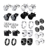 6 Pairs Men Earrings CZ Tragus Piercing Set