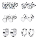 6 Pairs Men Earrings CZ Tragus Piercing Set