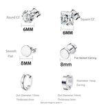 6 Pairs Men Earrings CZ Tragus Piercing Set