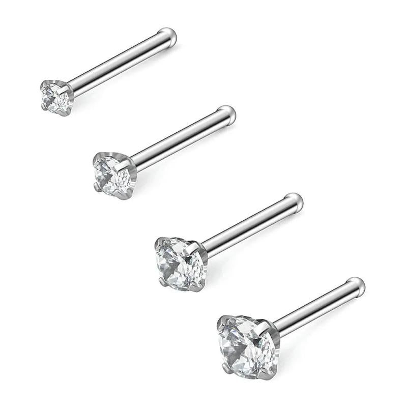18G CZ Nose Bone Studs 4PCS